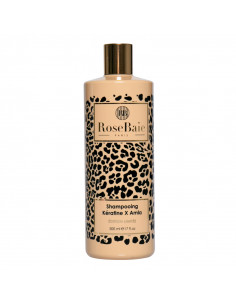 Rosebaie Shampooing Kératine x Amla Edition Limitée. 500ml flacon imitation léopard panthère
