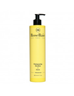 Rosebaie Shampooing Kératine x Coco Professionnel 500ml flacon pompe jaune