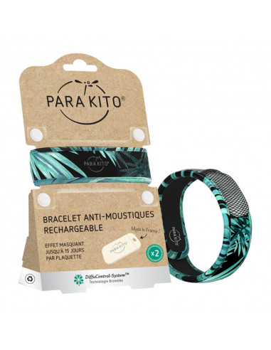 Parakito Bracelet Anti-moustiques Rechargeable + 2 plaquettes