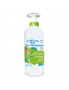 Baby Look Bio Eau Nettoyante Bébé. 500ml flacon pompe blanc vert coccinelle