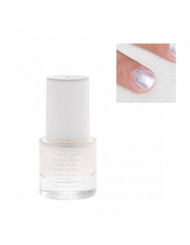 Namaki Vernis à Ongles Blanc nacré à Base d'Eau. 7,5ml enfant vernis pelable