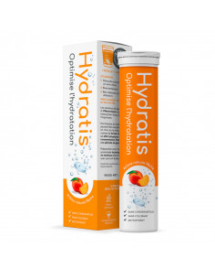 Hydratis Pêche. 20 pastilles effervescentes tube orange