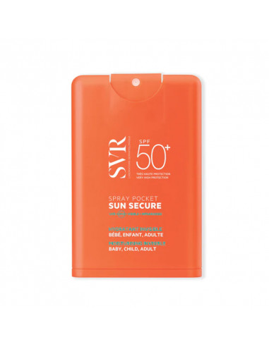 SVR Sun Secure SPF50+ Spray Pocket. 20ml format de poche voyage