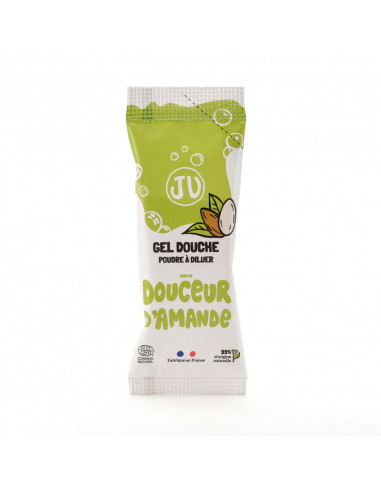 JU Gel Douche Poudre à Diluer Douceur d'Amande. 25g sachet vert