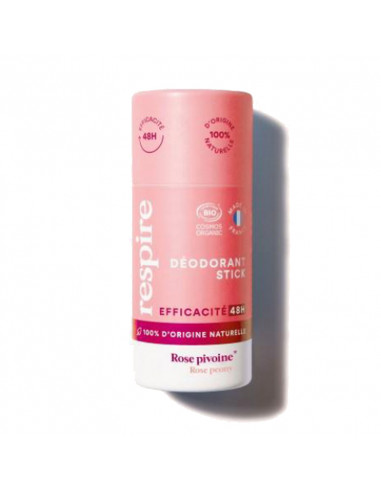 Respire Déodorant Stick Bio 48h Rose Pivoine. 50g édition limitée octobre rose 2022