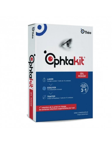 OphtaKit Oeil Rouge Kit Premiers Soins 3en1