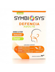 Symbiosys Defencia Adulte Double Action immunité énergie. 30 gélules