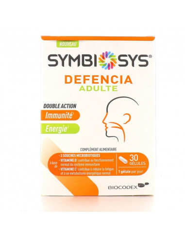 Symbiosys Defencia Adulte Double Action immunité énergie. 30 gélules