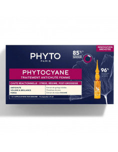 Phytocyane Traitement Antichute Femme Chute Réactionnelle. 12x5ml boite rose