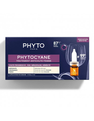 Phytocyane Traitement Antichute Femme Chute Progressive. 12x5ml