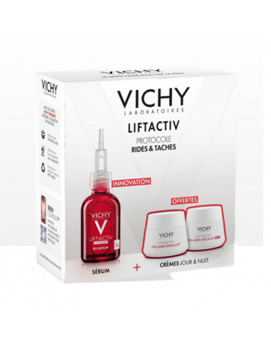 Vichy Liftactiv Protocole Rides & Taches Coffret Sérum 30ml + 2 crèmes Collagen Specialist coffret 2022