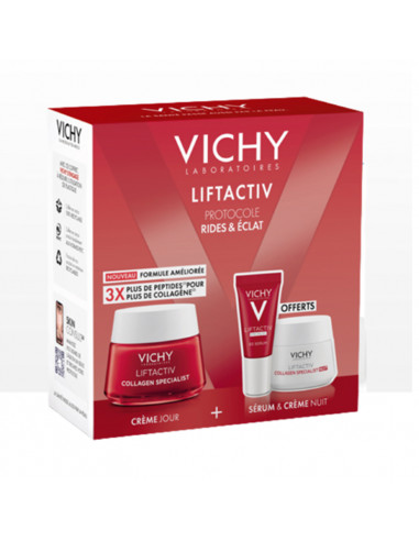 Vichy Liftactiv Protocole Rides & Eclat Coffret Crème Jour 50ml + 2 cadeaux