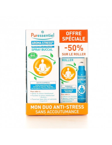 Puressentiel Aroma Stress Duo Anti-stress Spray Buccal 20ml + Roller 5ml