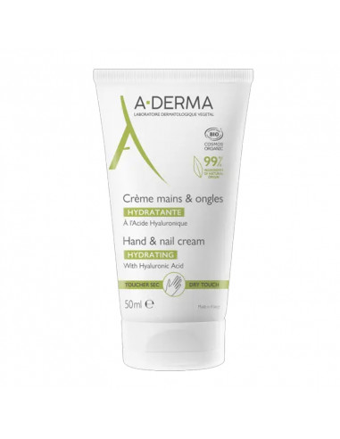 Aderma Crème Mains et Ongles Hydratante Bio. 50ml