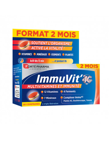 Forté Pharma Immuvit'4G. Format 2 mois 60 comprimés