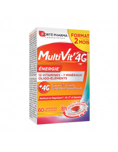 Forté Pharma MultiVit'4G Energie. 60 comprimés bicouches format 2 mois