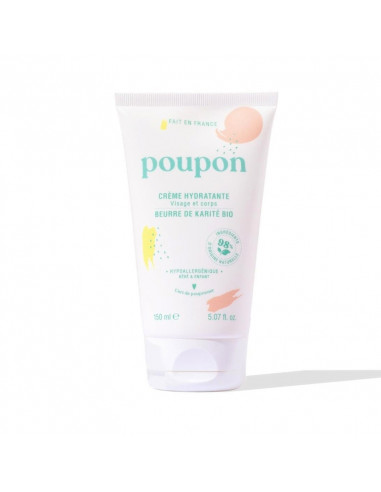 Poupon Crème Hydratante Visage Corps Bébé. 150ml tube