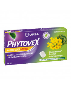 Phytovex Maux de Gorge Intenses. x20 pastilles menthe