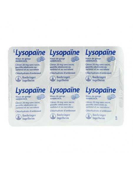 Lysopaïne 20mg Citron sans sucre 18 pastilles Lysopaïne - 2