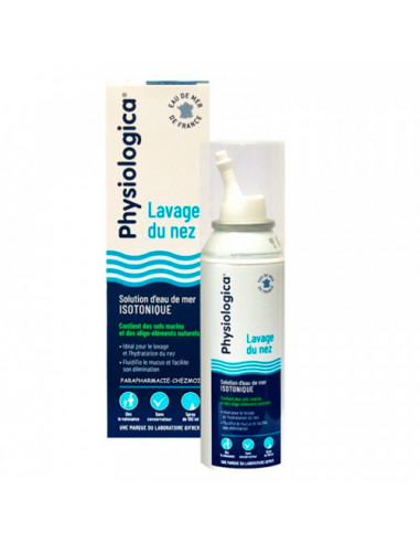 Gifrer Physiologica Lavage de Nez Spray Eau de Mer 150ml Spray isotonique bleu et blanc enfant bébé adulte