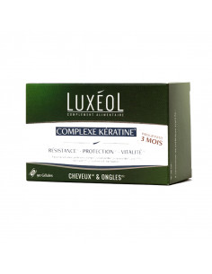 Luxeol Complexe Kératine cheveux et ongles - 90 gélules boite verte 3 mois