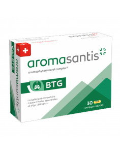 Aromasantis BTG. 30 capsules liquides boite verte blanche logo rouge