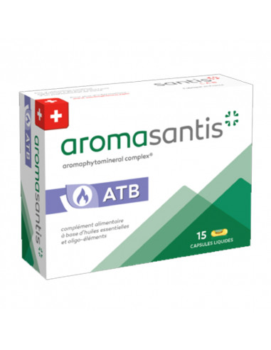 Aromasantis ATB. 15 capsules liquides boite verte blanc violet