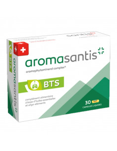 Aromasantis BTS. 30 capsules liquides boite verte blanche logo rouge