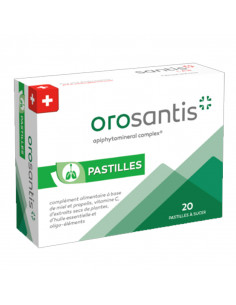 Orosantis 20 pastilles à sucer boite verte blanche logo rouge