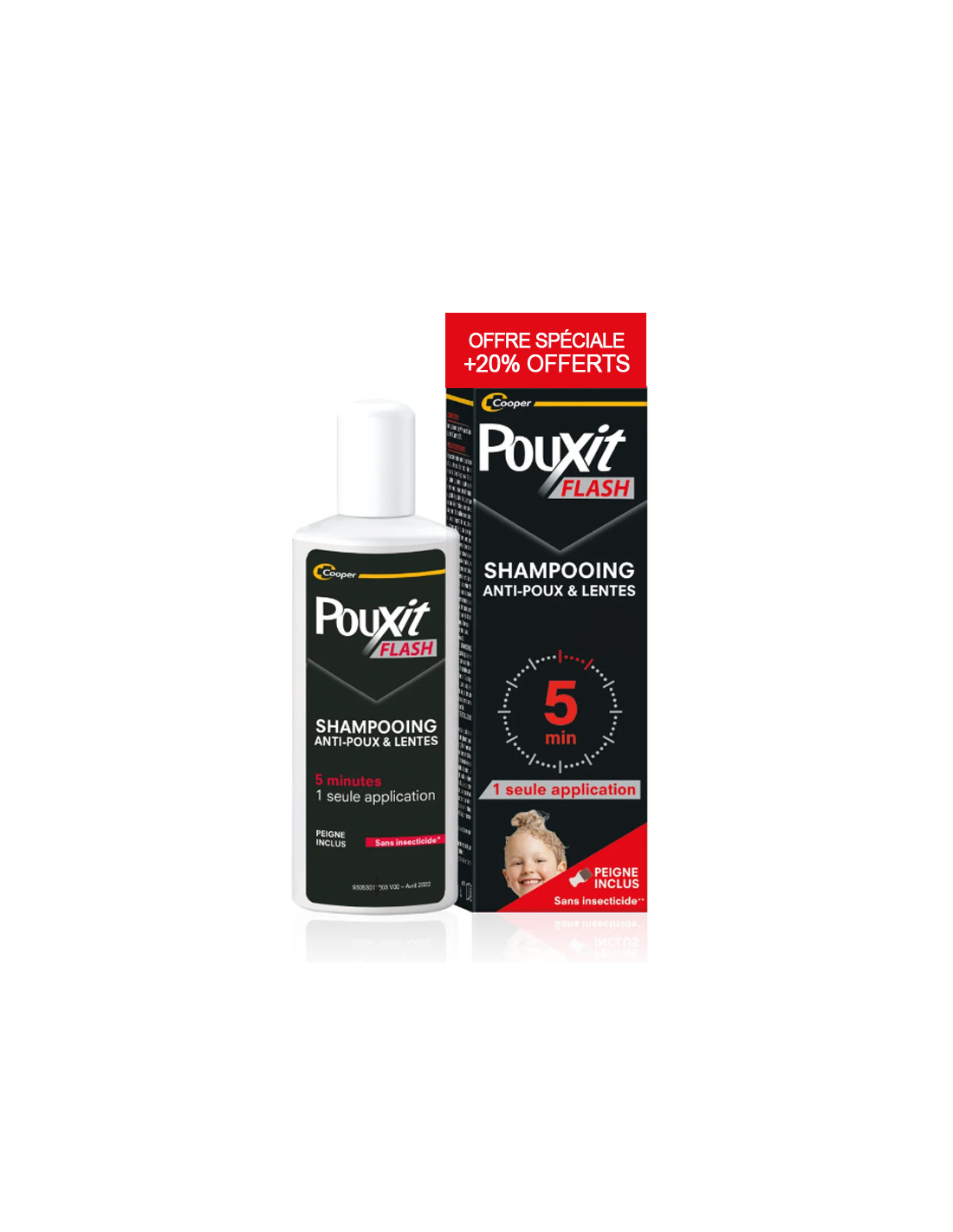 Pouxit Flash Traitement poux & lentes 5 minutes. 150ml + 30ml OFFERT |  Archange Pharma