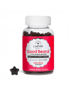 Lashilé Good Beard Barbe Sublime. 60 gummies gout réglisse gommes bonbons étoile