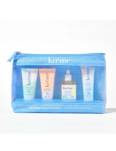 Kreme trousse bleu de voyage découverte petit format crème vitaminée, huile sos, gelée fraîche