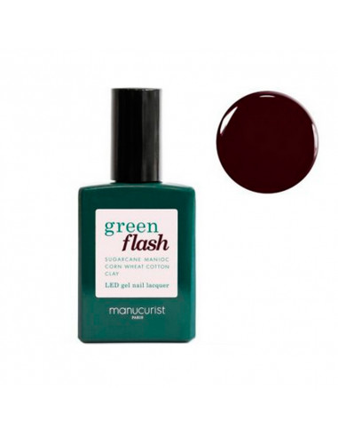 Manucurist Green Flash Vernis Semi Permanent bordeaux très foncé