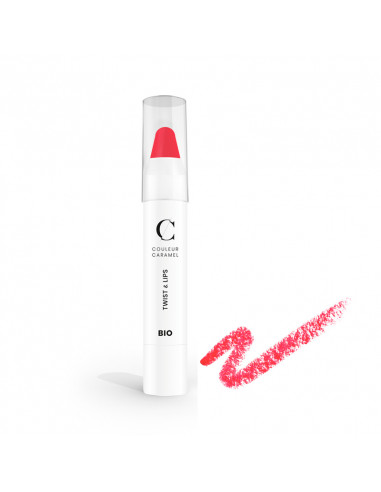 Couleur Caramel Soin Lèvres Twist and Lips Rose n°411. 3g
