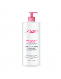 Topicrem Ultra Hydratant Gel Douche 1 litre flacon pompe blanc rose