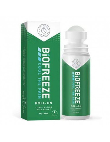 Biofreeze Froid Roll-on 89ml bille massante flacon vert et blanc