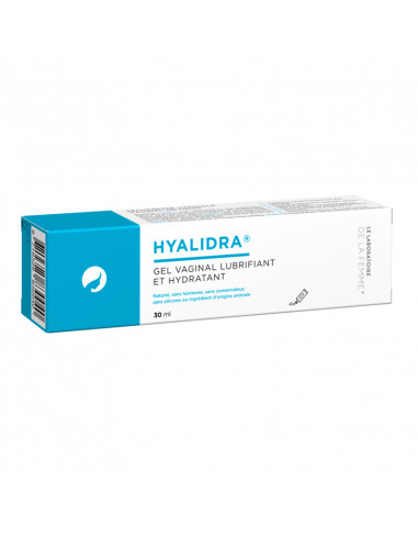 Hyalidra Gel Vaginal Lubrifiant. 30ml tube boite bleu blanc