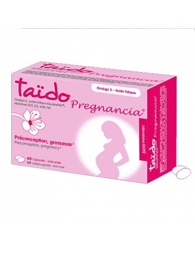 Taïdo Pregnancia Grossesse. 60 capsules boite rose fleur femme enceinte