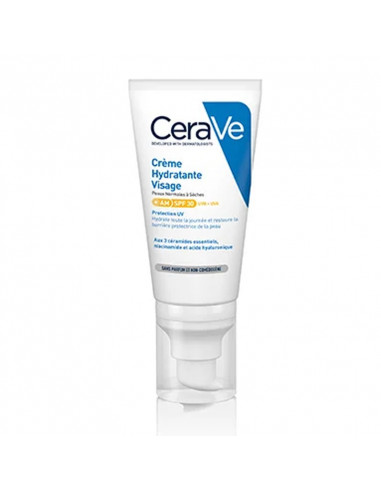 Cerave Crème Hydratante Visage SPF30. 52ml tube airless pompe