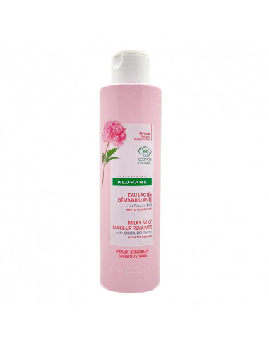 Klorane Eau Lactée Démaquillante Peaux Sensibles Pivoine 200ml flacon rose