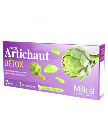 Milical Extra Artichaut Detox saveur pomme 7 jours 7 doses de 10ml