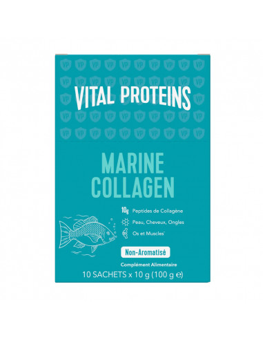 Vital Proteins Marine Collagen. 10 sticks de 10g boite bleue