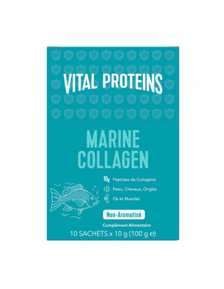 Vital Proteins Marine Collagen. 10 sticks de 10g boite bleue