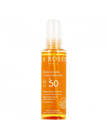 La Rosée Huile Solaire SPF50 visage corps cheveux. 150ml spray