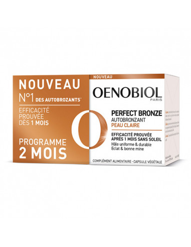 Oenobiol Perfect Bronze Autobronzant Peau Claire. Lot 2x30 capsules