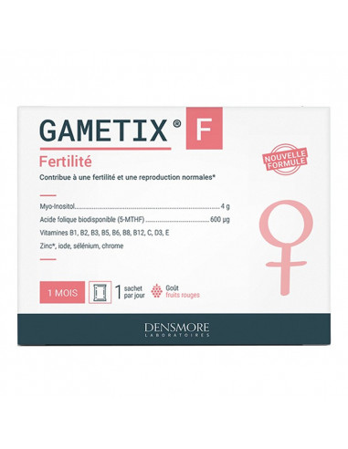 Gametrix F Fertilité. 30 sachets gout fruits rouges