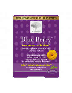 New Nordic Blue Berry Yeux et Vision. 140 comprimés boite anniversaire 120 + 20 comprimés offerts