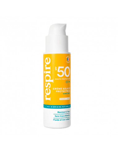 Respire Crème Solaire Haute Protection SPF 50 flacon Pompe 100 ml