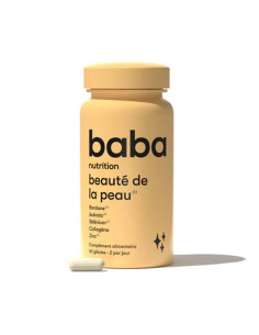 Baba Nutrition Beauté de la Peau. 60 gélules pot jaune orange