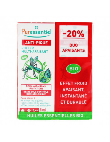 Puressentiel Anti-pique Roller Multi-apaisant. Lot 2x5ml Offre spéciale